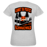 Frauen Darts-T-Shirt Motiv "Schwarzwald Perfekt" (druck hinten) - Grau meliert