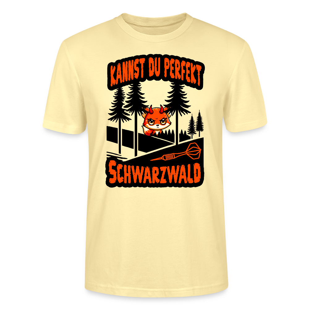 Unixex Darts-T-Shirt Motiv "Schwarzwald Perfekt" (druck vorne) - Creme