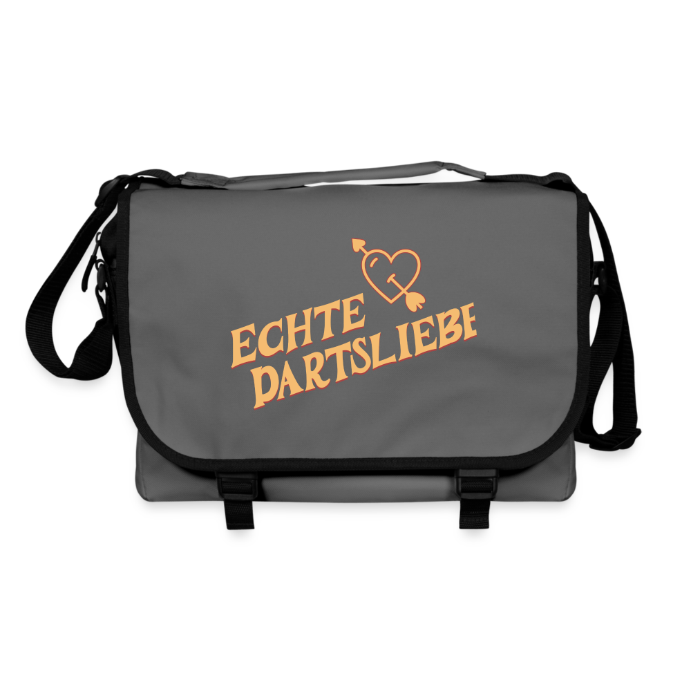 Darts-Umhaengetasche Motiv "Echte Dartsliebe" - Graphit/Schwarz
