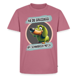 Maenner Fun T-Shirt Motiv "Ha du Grasdaggl" - Mauve