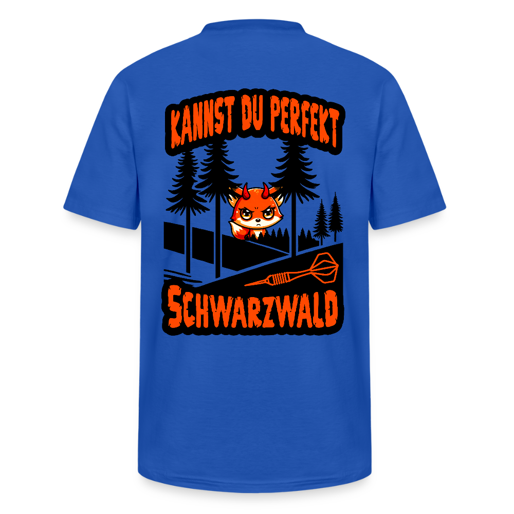 Darts T-Shirt mit V-Ausschnitt Motiv "Schwarzwald Perfekt" - Royalblau