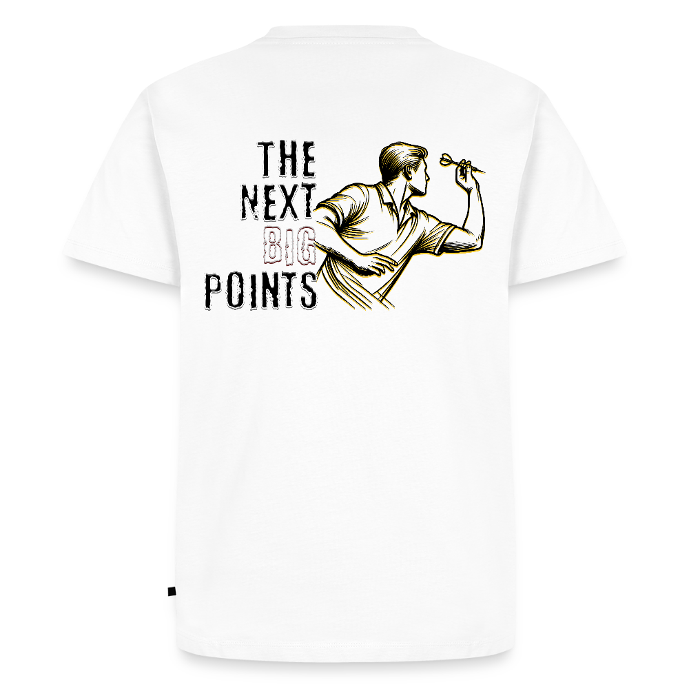 Premium Darts T-Shirt Motiv "Next Big Points" - Weiß