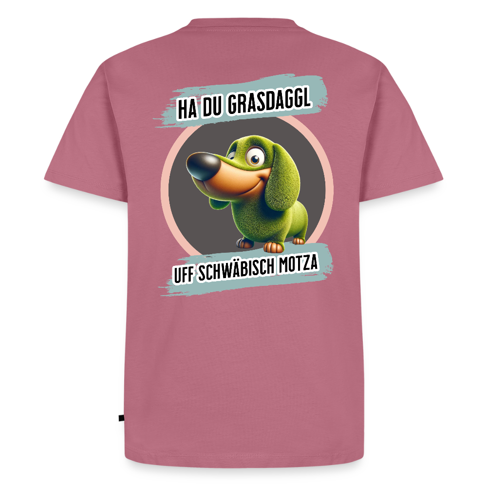 Fun T-Shirt Motiv "Ha du Grasdaggl" - Mauve