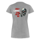 Premium Darts-T-Shirt Motiv "Only Ladies Skull" - Grau meliert