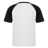Baseball-Darts-T-Shirt Motiv "Schwarzwald Perfekt" (druck vorne) - Weiß/Schwarz