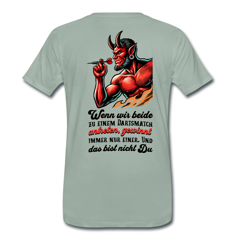Darts-T-Shirt Motiv "Matchwinner" (Druck hinten) - Graugrün