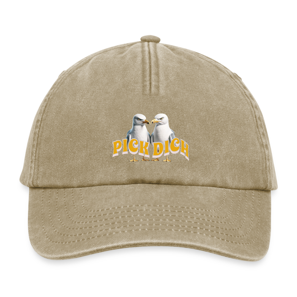 Relaxed Vintage Dad Cap Fun-Motiv "Pick Dich" - Vintage Beige