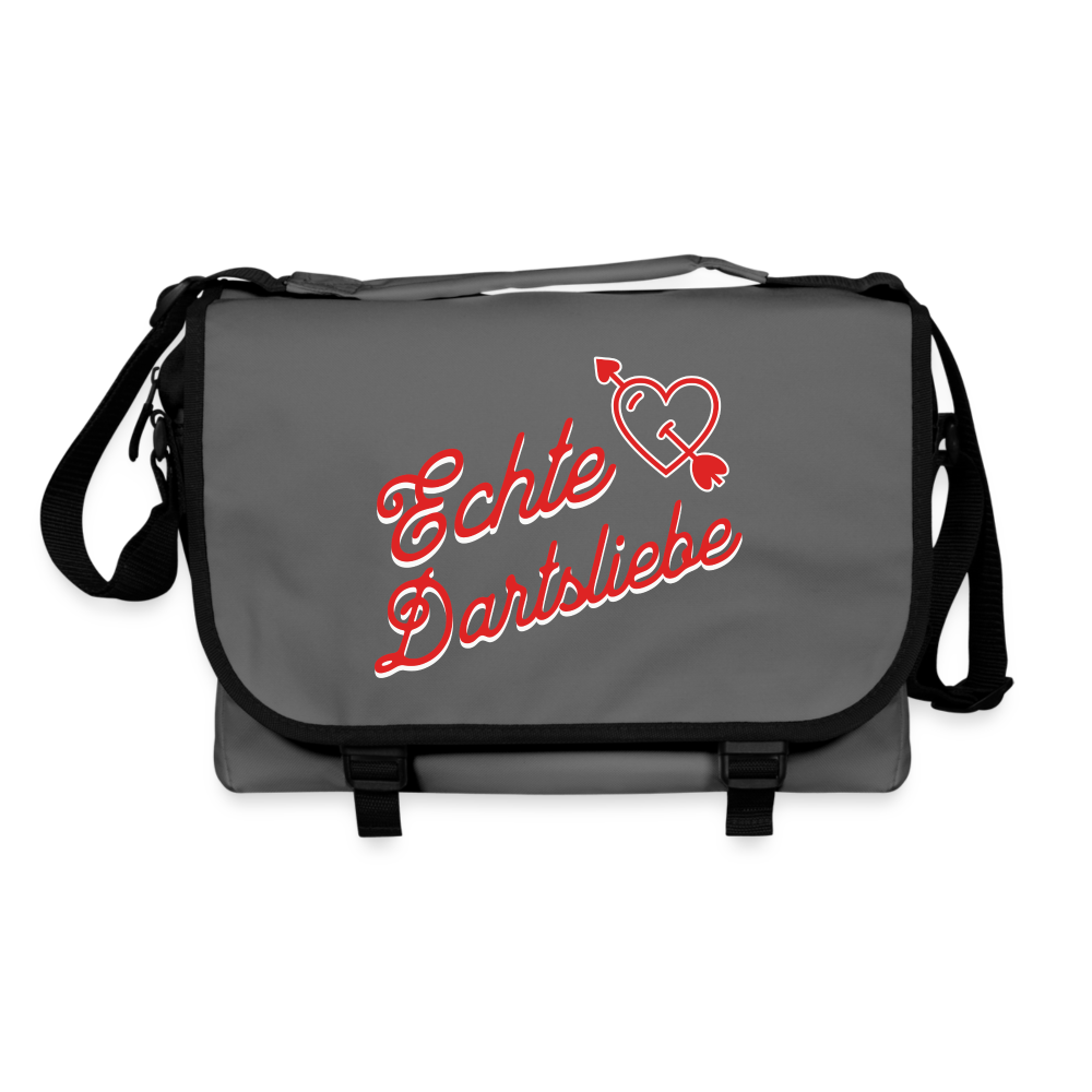 Darts-Umhaengetasche Motiv "Echte Dartsliebe" - Graphit/Schwarz