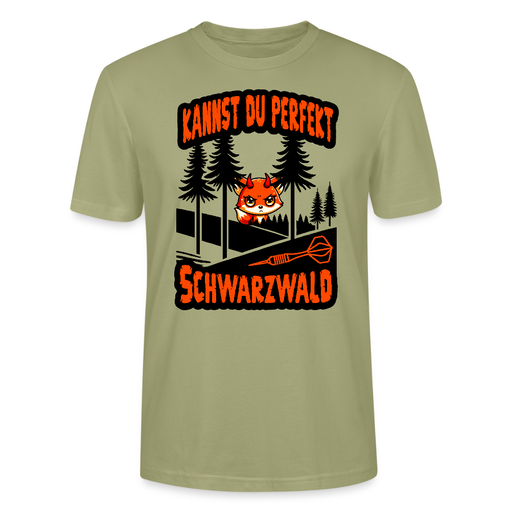 Unixex Darts-T-Shirt Motiv "Schwarzwald Perfekt" (druck vorne) - Nebelgrün