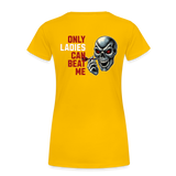 Premium Darts-T-Shirt Motiv "Only Ladies Skull" - Sonnengelb