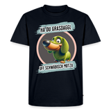 Maenner Fun T-Shirt Motiv "Ha du Grasdaggl" - Navy