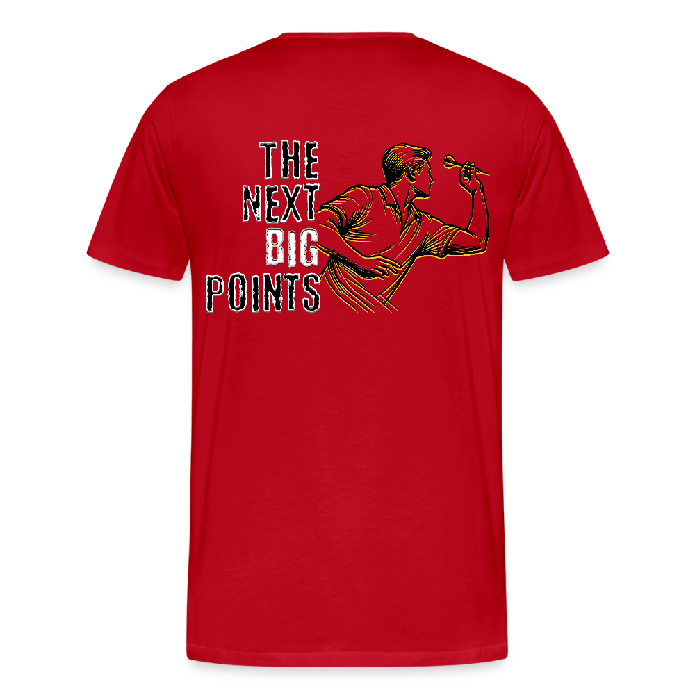 Premium Darts T-Shirt Motiv "Next Big Points" - Rot