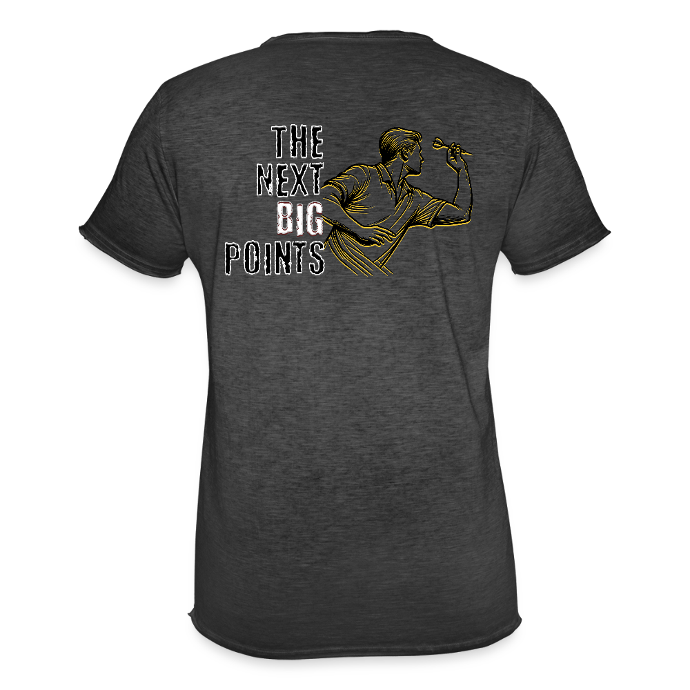 Vintage Darts T-Shirt Motiv "Next Big Points" (Druck hinten) - Vintage Schwarz