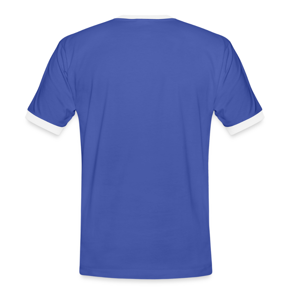 Kontrast Fun T-Shirt Motiv "Ha du Grasdaggl" (Druck vorne) - Blau/Weiß