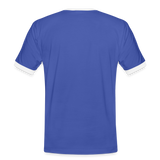 Kontrast Fun T-Shirt Motiv "Ha du Grasdaggl" (Druck vorne) - Blau/Weiß