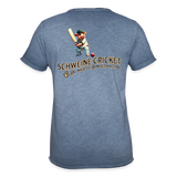 Vintage Darts T-Shirt Motiv "Schweine Cricket" fuer Maenner (druck hinten) - Vintage Denim