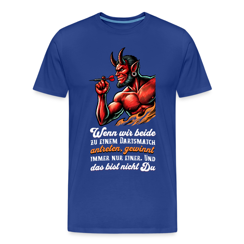 Darts-T-Shirt Motiv "Matchwinner" fuer maenner (Druck vorne, dunkle stoffe) - Königsblau