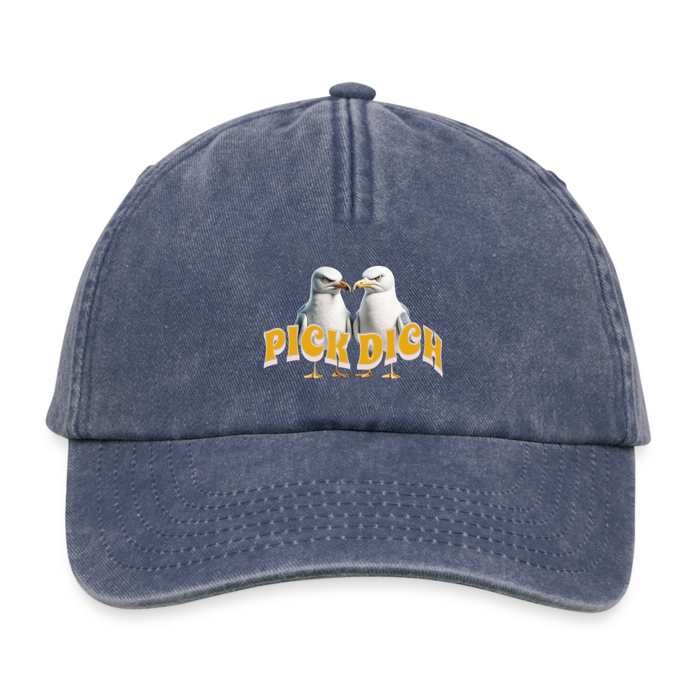 Relaxed Vintage Dad Cap Fun-Motiv "Pick Dich" - Vintage Denim