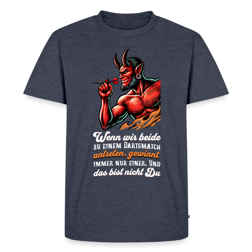 Darts-T-Shirt Motiv "Matchwinner" fuer maenner (Druck vorne, dunkle stoffe) - Jeansblau 