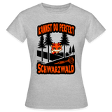 Frauen Darts-T-Shirt Motiv "Schwarzwald Perfekt" (druck vorne) - Grau meliert