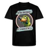 Maenner Fun T-Shirt Motiv "Ha du Grasdaggl" - Schwarz