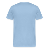 Premium-Darts-T-Shirt Motiv "Dartsfluch" (druck vorne) - Sky