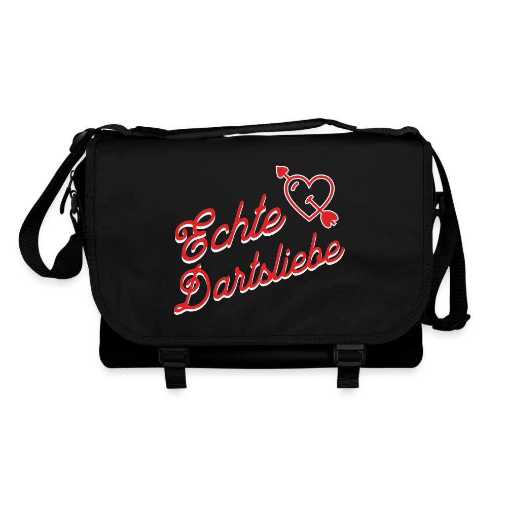 Darts-Umhaengetasche Motiv "Echte Dartsliebe" - Schwarz/Schwarz