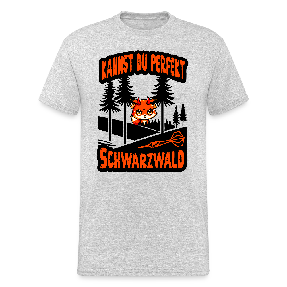 Gildan Heavy Darts-T-Shirt Motiv "Only God" fuer maenner (druck vorne) - Grau meliert