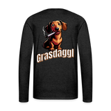 Männer Premium Langarmshirt Motiv Grasdaggl fuer Maenner (Druck vorne) - Anthrazit
