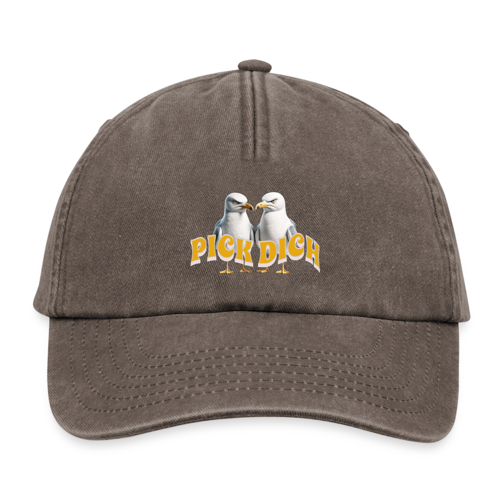 Relaxed Vintage Dad Cap Fun-Motiv "Pick Dich" - Vintage Braun