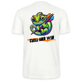 Unisex-T-Shirt Motiv "Chill and Win" (Druck hinten) - Weiß