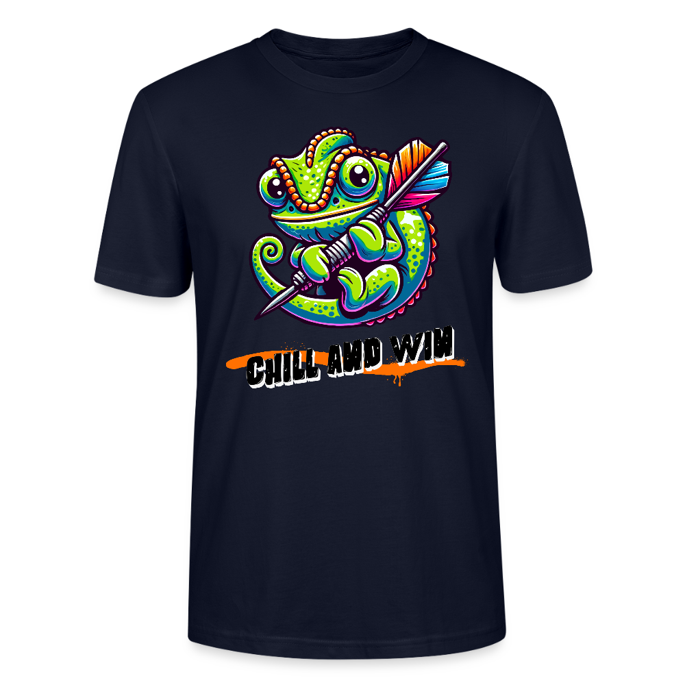 Unisex-T-Shirt Motiv "Chill and Win" (Druck vorne) - Navy