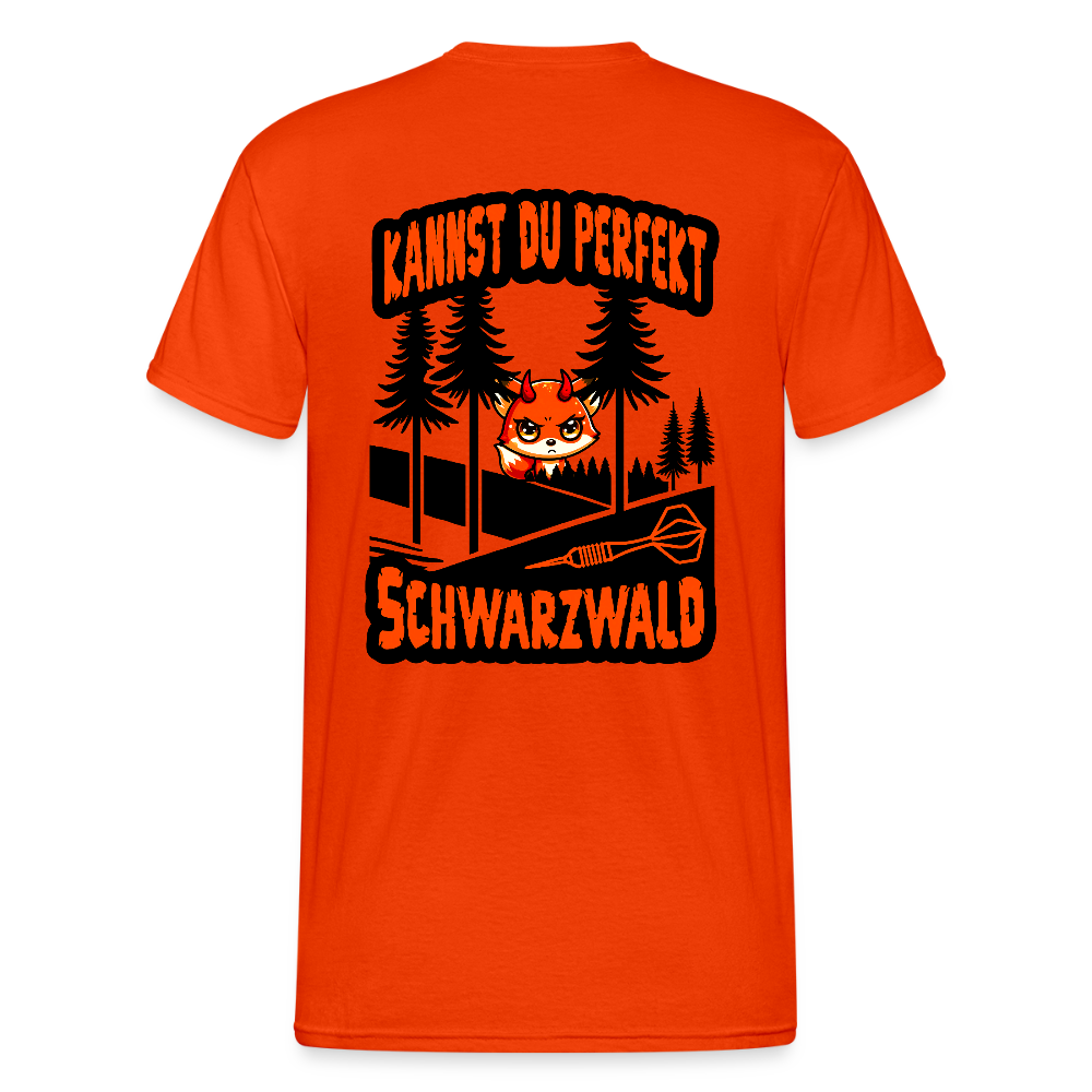 Gildan Heavy Darts-T-Shirt Motiv „Schwarzwald Perfekt“ - kräftig Orange