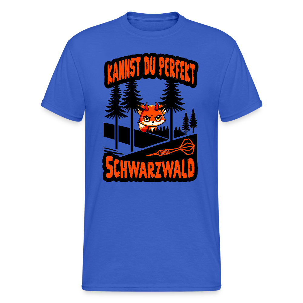 Gildan Heavy Darts-T-Shirt Motiv "Only God" fuer maenner (druck vorne) - Königsblau