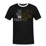 Kontrast Darts T-Shirt Motiv "Next Big Points" fuer maenner (druck vorne) - Schwarz/Weiß