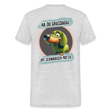 Gildan Fun T-Shirt Motiv "Ha du Grasdaggl" (Druck hinten) - Grau meliert