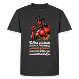 Darts-T-Shirt Motiv "Matchwinner" fuer maenner (Druck vorne, dunkle stoffe) - Anthrazit meliert