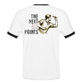 Kontrast Darts T-Shirt Motiv "Next Big Points" fuer maenner (druck hinten) - Weiß/Schwarz