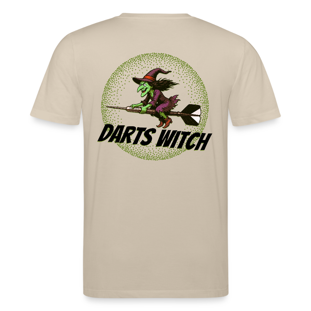 Unisex Darts-T-Shirt Motiv "Darts Witch" (druck hinten) - Beige