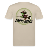Unisex Darts-T-Shirt Motiv "Darts Witch" (druck hinten) - Beige