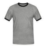 Kontrast Fun T-Shirt fuer Maenner Motiv "Ha du Grasdaggl" (Druck hinten) - Grau meliert/Schwarz