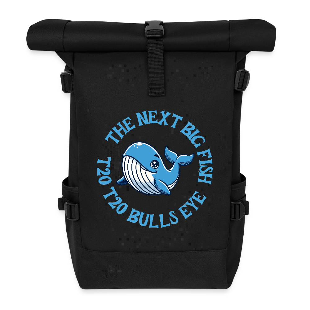 Darts-Rolltop-Rucksack Motiv "Big Fish" - Schwarz