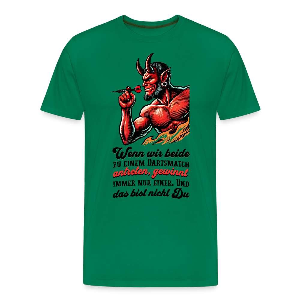 Darts-T-Shirt Motiv "Matchwinner" fuer maenner (Druck vorne) - Kelly Green