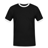 Kontrast Fun T-Shirt fuer Maenner Motiv "Ha du Grasdaggl" (Druck hinten) - Schwarz/Weiß
