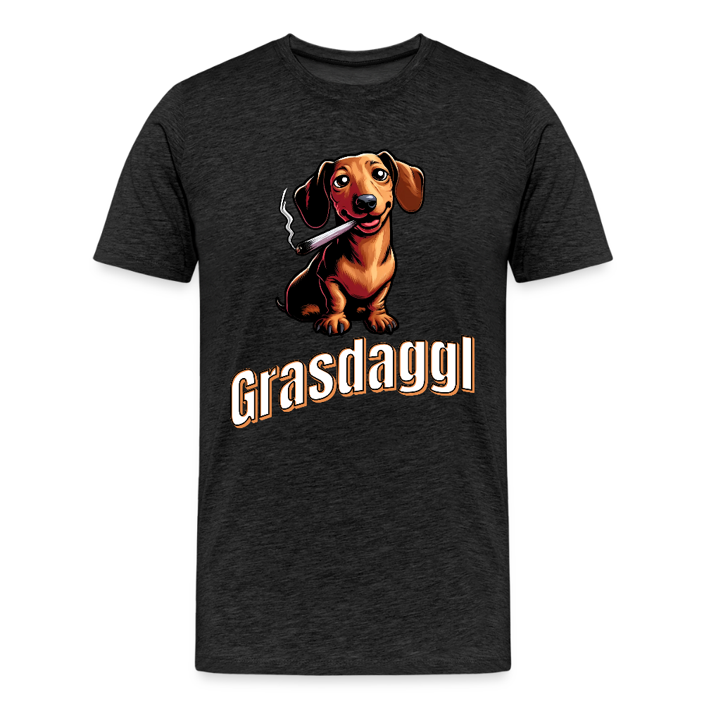 Maenner Fun T-Shirt Motiv "Grasdaggl" (Druck vorne) - Anthrazit