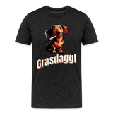 Maenner Fun T-Shirt Motiv "Grasdaggl" (Druck vorne) - Anthrazit