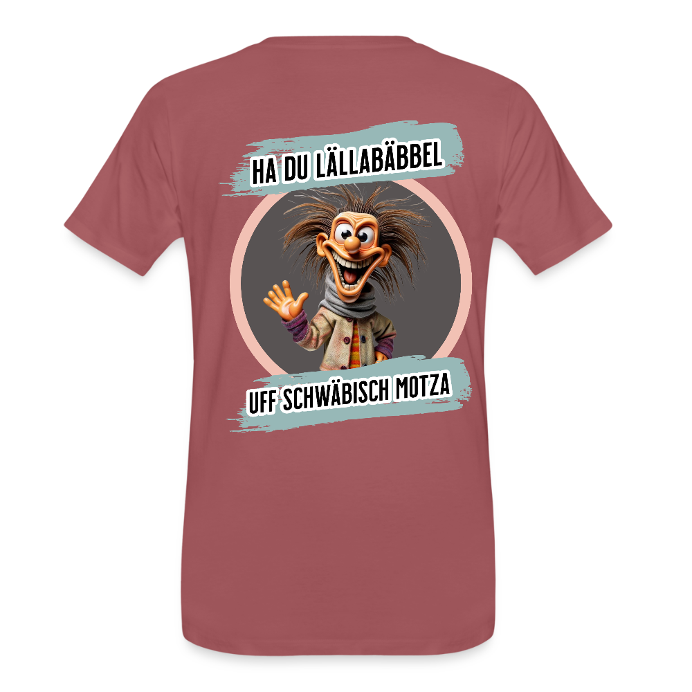 Fun T-Shirt Motiv "Ha du Lällabäbbel" - washed Burgundy