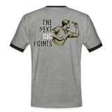 Kontrast Darts T-Shirt Motiv "Next Big Points" fuer maenner (druck hinten) - Grau meliert/Schwarz