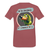 Fun T-Shirt Motiv "Ha du Grasdaggl" - washed Burgundy