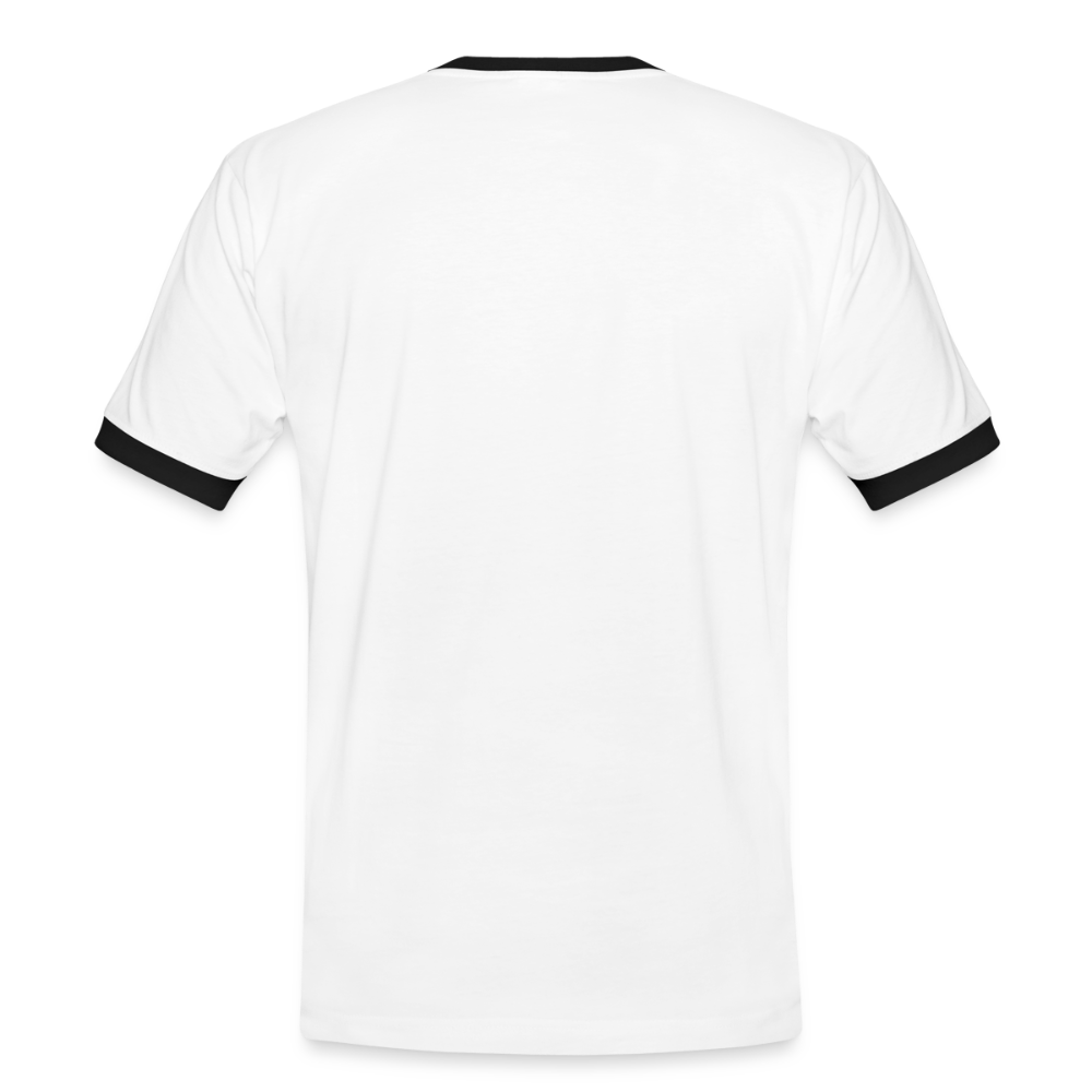 Kontrast Fun T-Shirt Motiv "Ha du Grasdaggl" (Druck vorne) - Weiß/Schwarz